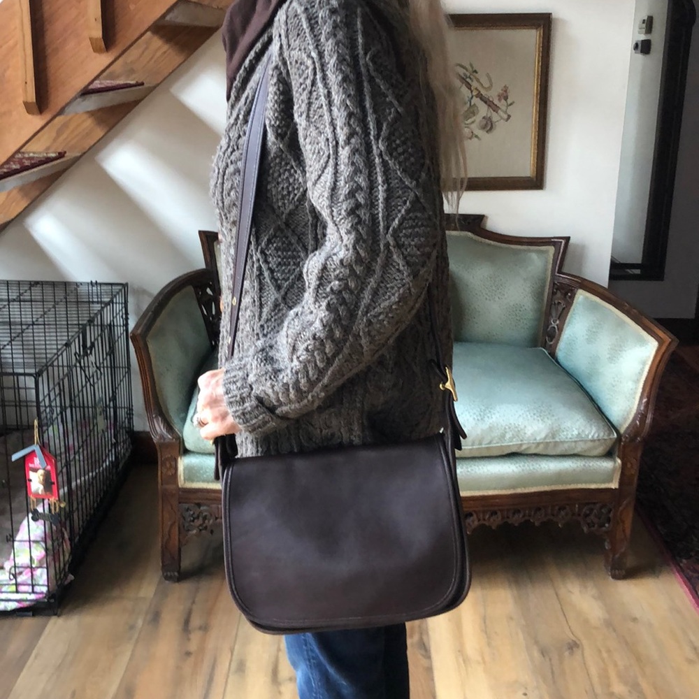 Brown Authentic Coach Crossbody Messenger Bag